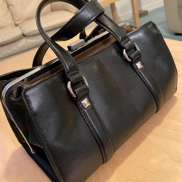 Black Satchel with Silver Detail - Picture 3 of 7